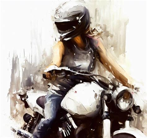 Biker Girl Painting By Kayal Ramakrishna Fine Art America