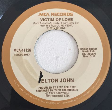 elton john victim of love 1979 vinyl discogs