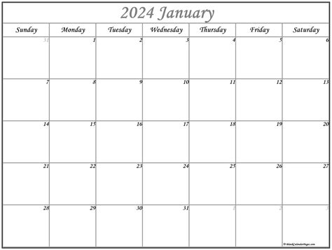Printable January 2024 Calendar Printable Calendar