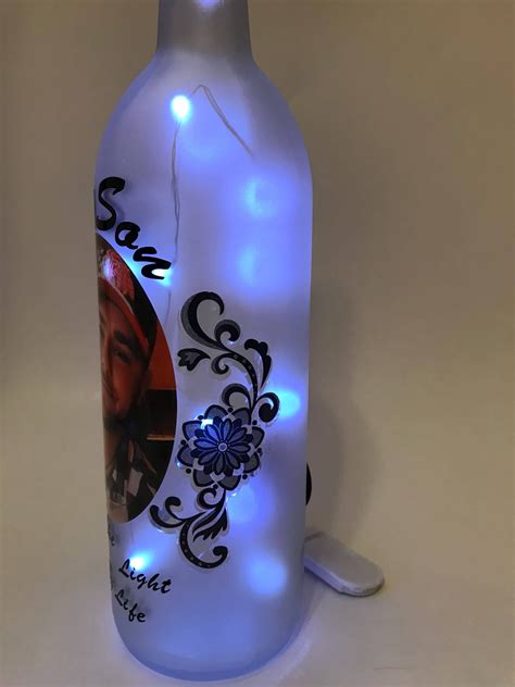 Personalized Photo Wine Bottle Lamp Battery Operated Etsy Bottle Lamp Wine Bottle Lamp