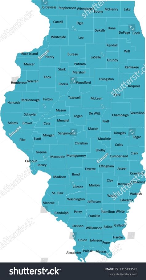 Map Of Illinois Counties With Names Billye Sharleen