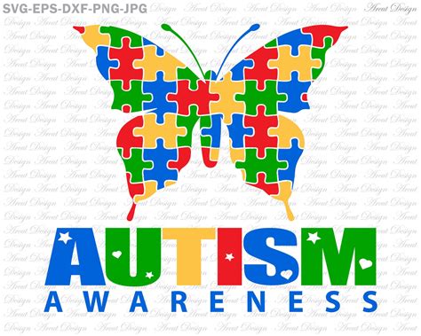 Autism Awareness Butterfly Svg Svg Files For Cricut Autism Etsy