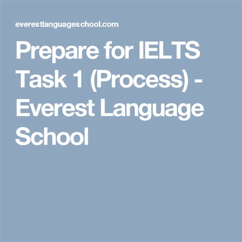 Prepare For Ielts Task 1 Process Everest Language School Ielts