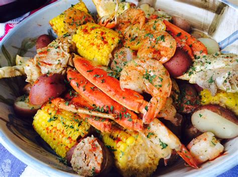 seafood boil with instant pot jumbo shrimp crab legs sweet sausage corn on the cob and red