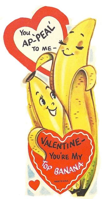 Banana Vintage Valentine Cards Retro Valentines Weird Valentines