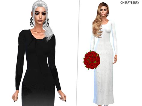 The Sims Resource Gothic Bride Wedding Dress