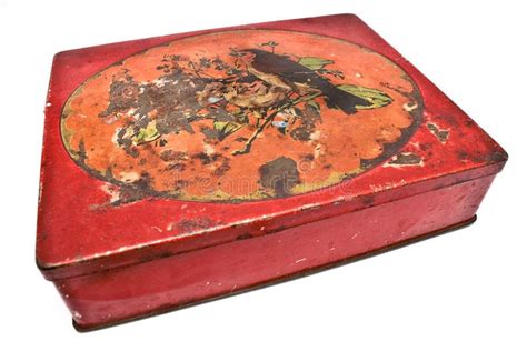 Rusty Red Tin Box Stock Photo Image Of Pattern Vintage 25352366