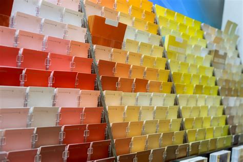 Paint Color Swatches On Display In A Painting Store Shop For Interior