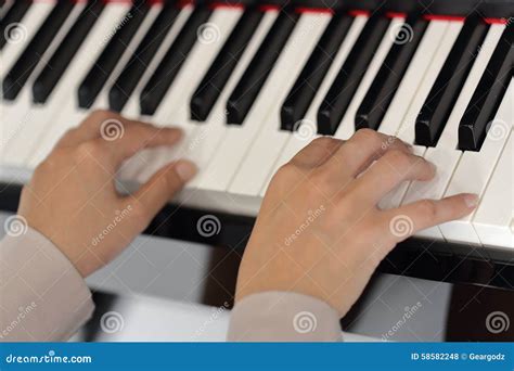Hands Of A Young Woman Playing Piano Stock Photo Image Of Human