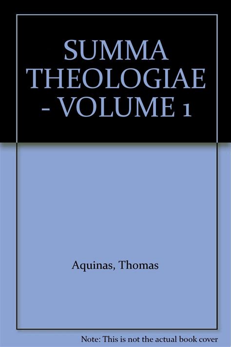 Summa Theologiae Volume 1 Thomas Aquinas Books