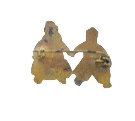 Vintage Brass Enamel German Couple Sweethearts C Clasp Brooch Pin Ebay