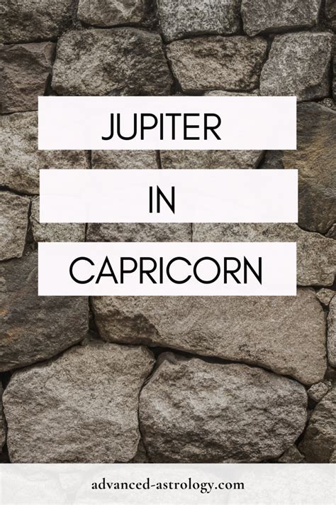 Jupiter In Capricorn Astrology