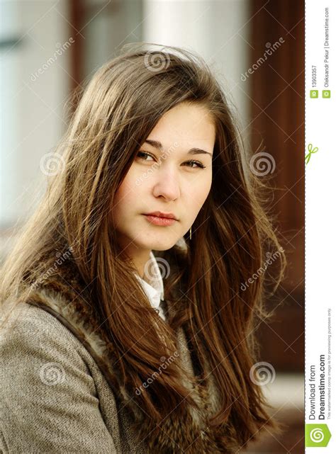 Beautiful Brown Hair Girl Portrait Royalty Free Stock