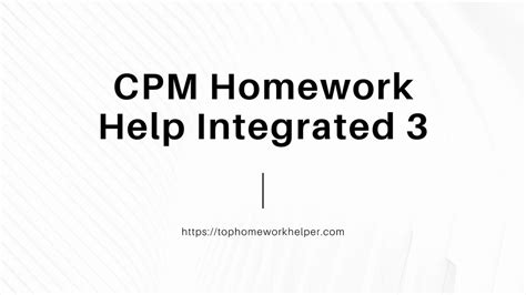 Cpm Homework Help Integrated 3 Cpm H Flickr