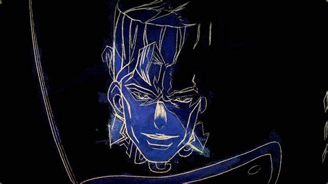 Jojo Art Of Keicho Nijimura With Blue And Black Background Hd Anime