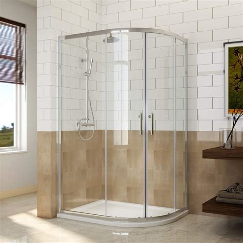 elegant 1200 x 800 mm right offset quadrant shower enclosure 6mm easy clean glass sliding door