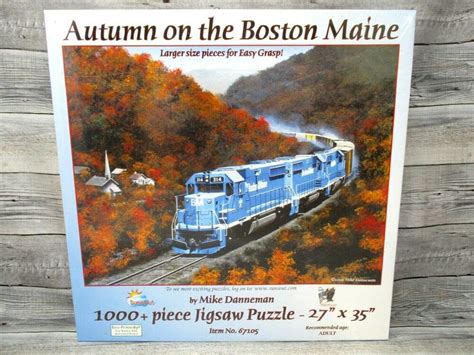 Train Puzzle Autumn On The Boston Maine 1000 Larger Pieces Sunsout