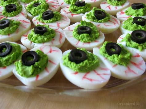 Deviled Egg Eyeballs Organized 31 Spooky Halloween Food Halloween