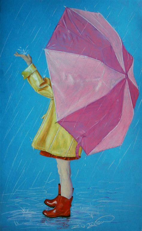 Catching Raindrops By Rtyson On Deviantart Rain Painting Umbrella