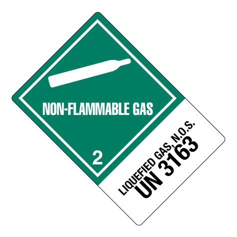 Hazard Class Non Flammable Gas X Gloss Paper Worded