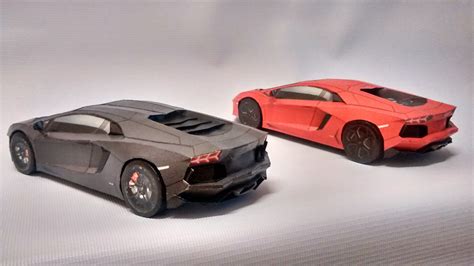 Paper Craft Car Lamborghini Aventador Simple Template