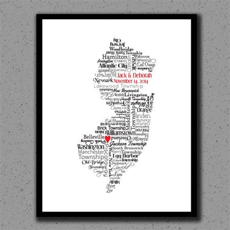 New Jersey Art New Jersey Printable New Jersey Map New Etsy New