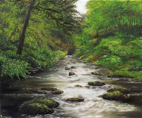 Forest River Painting By Hazel Thomson Saatchi Art