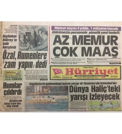 Hürriyet Gazetesi 1 Temmuz 1986 Hülya Avşar Fındık Kralı Lokman