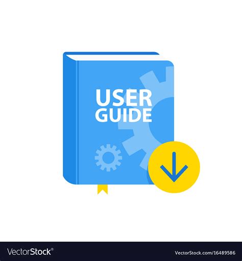 User guide book download icon flat Royalty Free Vector Image