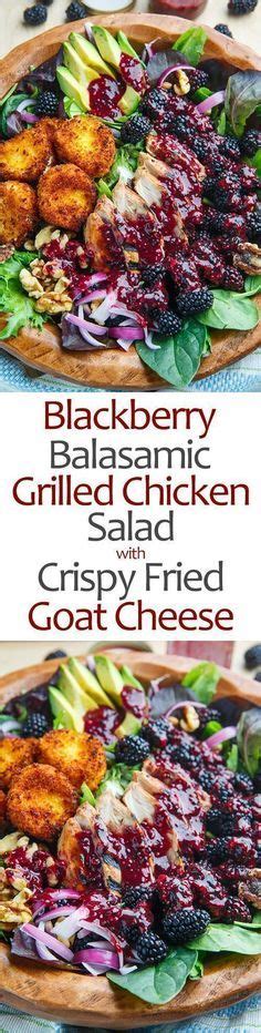 Blackberry Balsamic Grilled Chicken Salad With Crispy Fried Goat Cheese