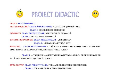Academiaabc Proiect Didactic Simultan Clasa I și Pregătitoare