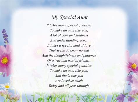 My Special Aunt Free Aunt Poems