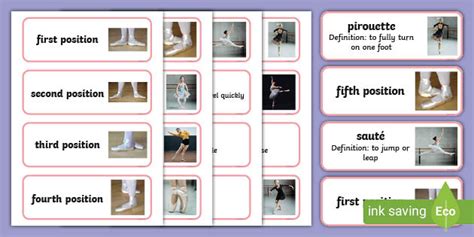 Ballet Positions Printable Flash Cards