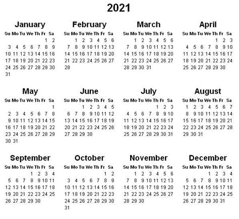 Free 12 Month Word Calendar Template 2021 Free 2021 Printable