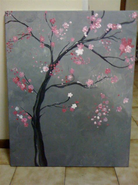 Cherry Blossom Acrylic Tree Art Easy Painting Projects Boho Painting