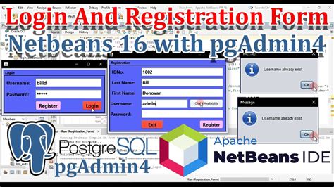 Netbeans 16 With Postgresql 2023 2 Login And Registration Form With