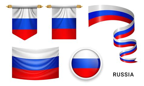 Premium Vector Various Russia Flags Set Isolated