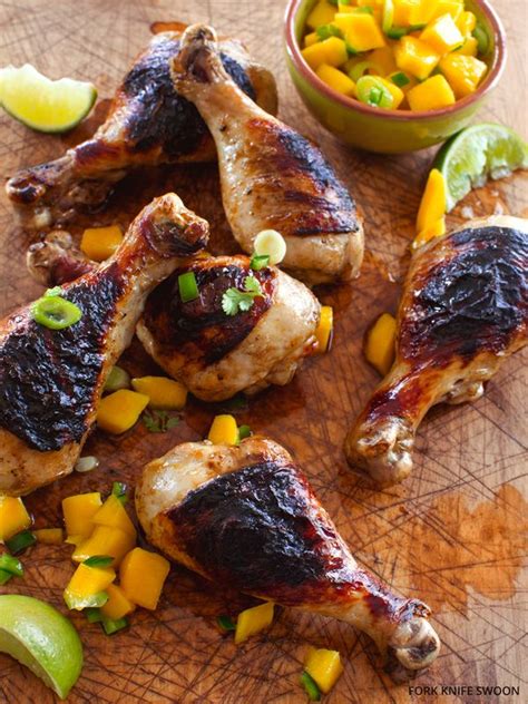Transfer to a cutting board and slice the chicken on the bias. Grilled Chicken with Mango Salsa | Fork Knife Swoon ...