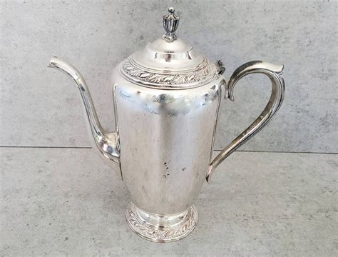 Wm Rogers Silver Tea Pot Antique Footed Silverplated Teapot Etsy