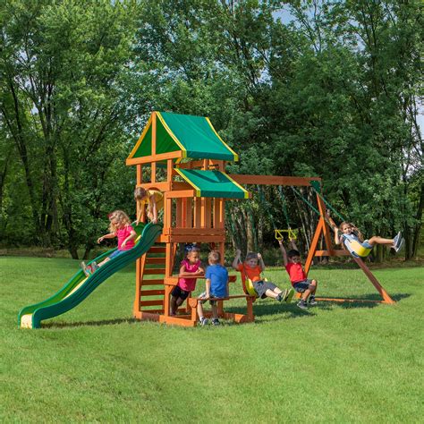 Backyard Discovery Swing Set Tucson Cedar Wooden Outdoor Playground