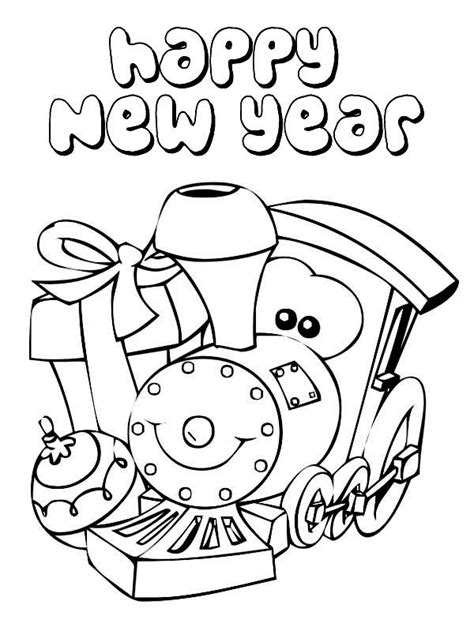 Explore 623989 free printable coloring pages for your kids and adults. A Cute Little Train Says Happy New Year Coloring Page ...