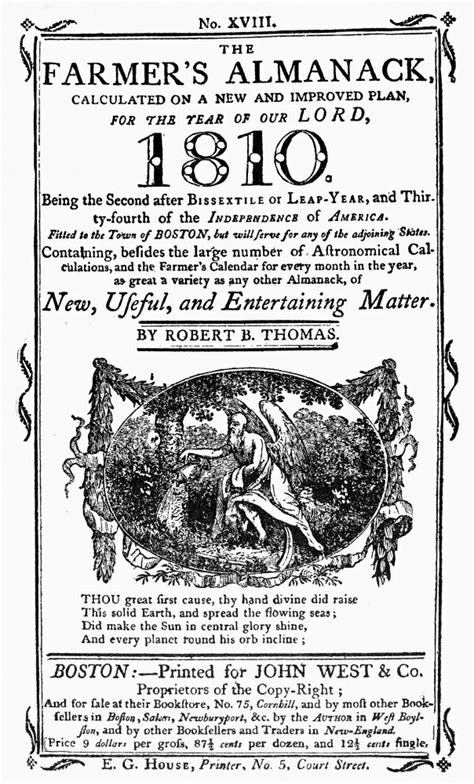 Posterazzi Farmers Almanac 1810 Nfront Cover For The Farmers Almanac