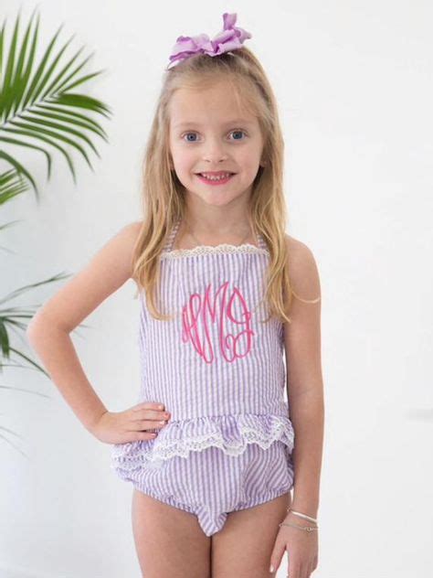 girls monogram swimsuit monogram seersucker swimsuit monogram bathing suit monogram one piece