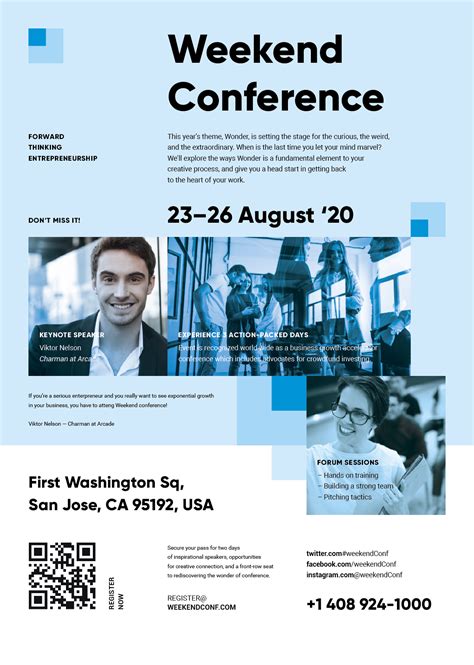 Weekend Conference Poster | Conference poster template, Conference poster, Poster template