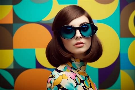 Premium Ai Image A Woman With Brown Hair And Glasses Stands In Front