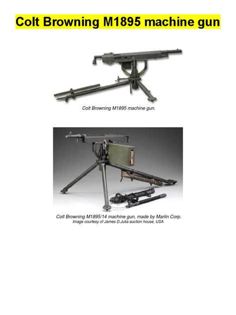 Colt Browning M1895 Machine Gun Pdf Machine Gun Firearms