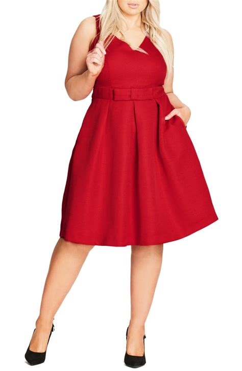 City Chic Big Bow Fit And Flare Dress Plus Size Nordstrom