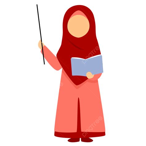 Illustration Of Muslim Teacher Holding A Book Muslim Teacher Faceless