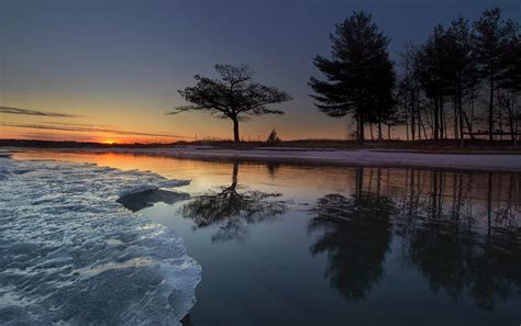 Detroit Point Ice Water Sunrise Photograph By Ron Wiltse Pixels