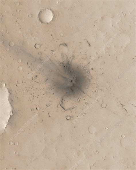 Martian Impact Crater Satellite Image Stock Image R3500334